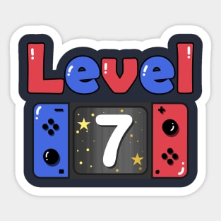 level 7 birthday 7 year old Sticker